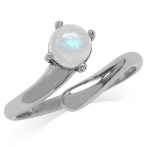 Natural Moonstone Sterling Silver Solitaire Ring